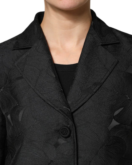 Dolce & Gabbana Black Single Breasted Trench Coat Jacket