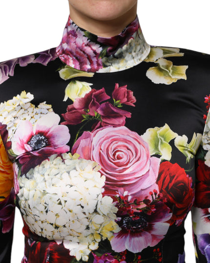 Dolce & Gabbana Multicolor Ortensies Long Sleeves Blouse Top