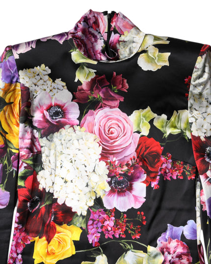 Dolce & Gabbana Multicolor Ortensies Long Sleeves Blouse Top