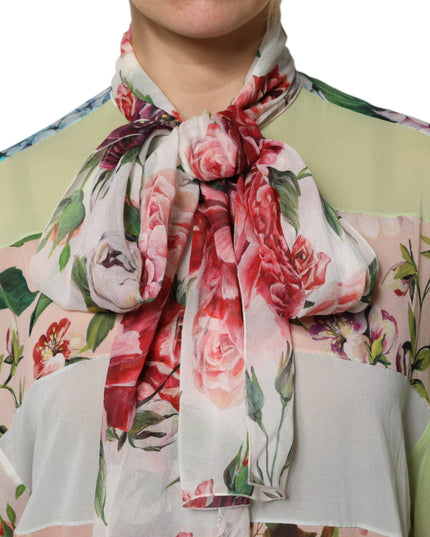 Dolce & Gabbana Multicolor Floral Patchwork Long Sleeves Top