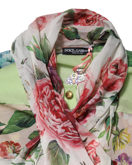 Dolce & Gabbana Multicolor Floral Patchwork Long Sleeves Top