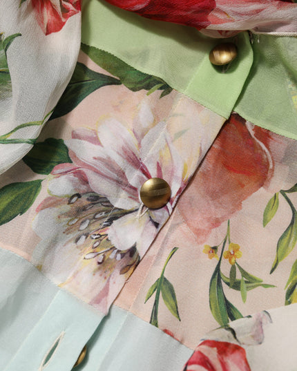 Dolce & Gabbana Multicolor Floral Patchwork Long Sleeves Top