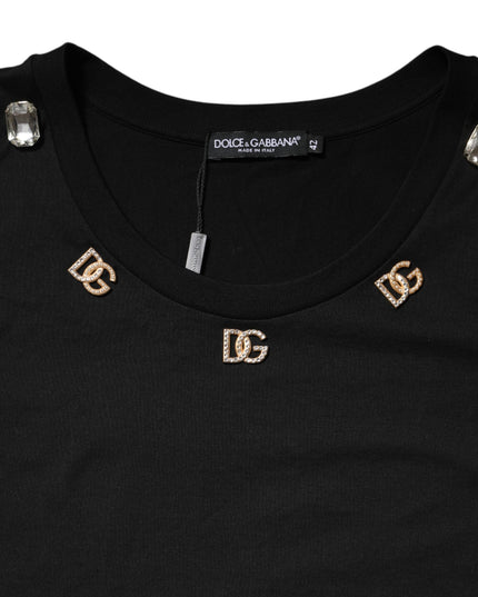 Dolce & Gabbana Black DG Embellished Sleeveless Tank Top