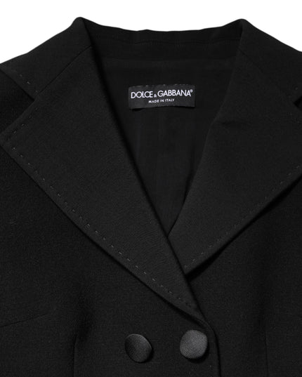 Dolce & Gabbana Black Wool Double Breasted Coat Jacket