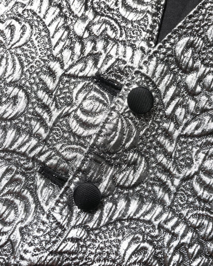 Dolce & Gabbana Silver Floral Jacquard Sleeveless Vest Top