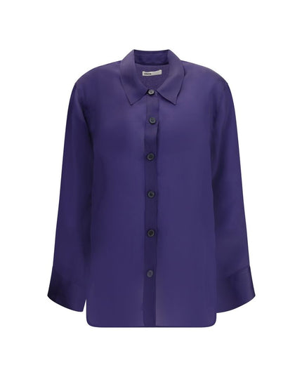 Khaite Purple Silk Dress Shirt