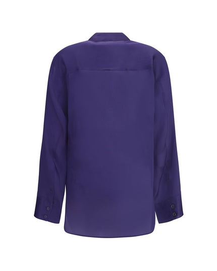 Khaite Purple Silk Dress Shirt