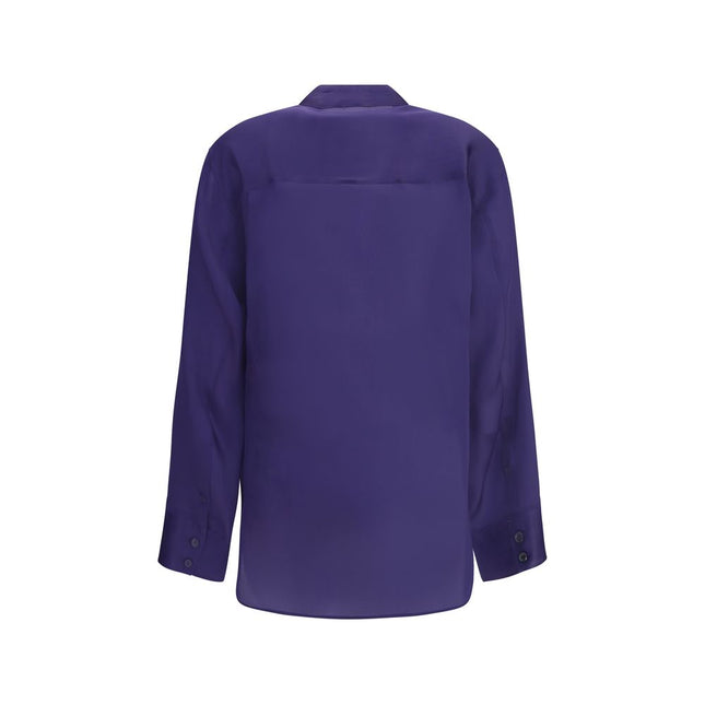 Khaite Purple Silk Dress Shirt