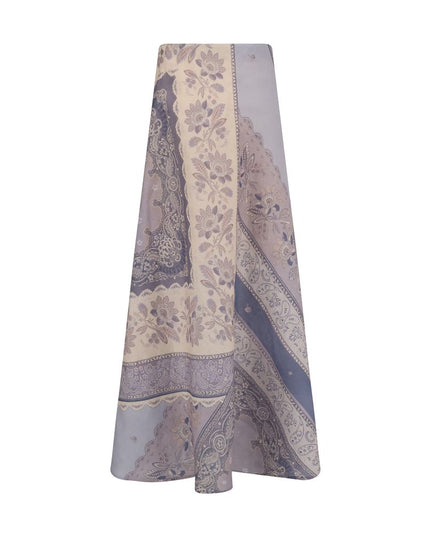 Zimmermann Purple Linen Midi Skirt