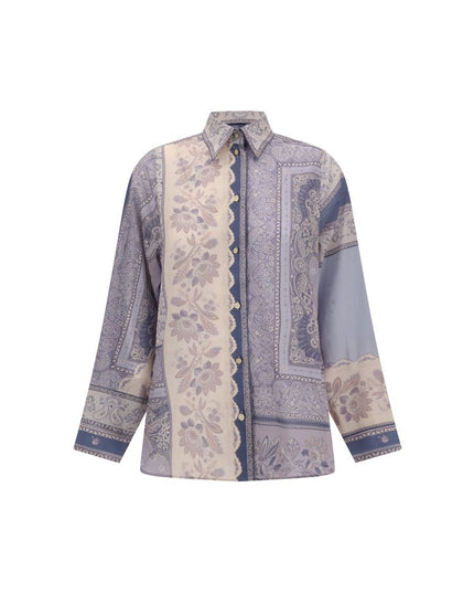 Zimmermann Purple Cotton Pattern Shirt