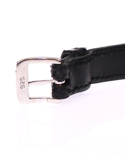 Nialaya Snakeskin CZ LOVE 925 Silver Bracelet