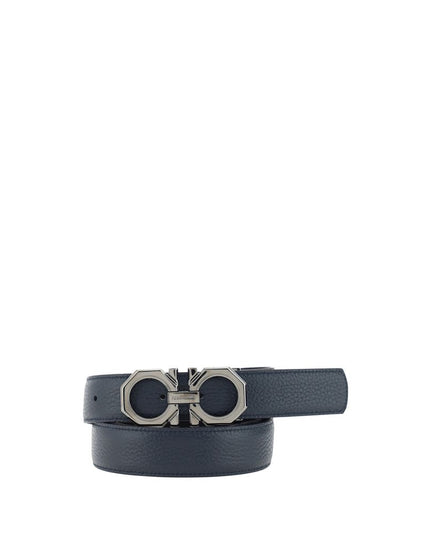 Ferragamo Black Calf Leather Bos Taurus Regular Belt