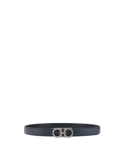 Ferragamo Black Calf Leather Bos Taurus Regular Belt