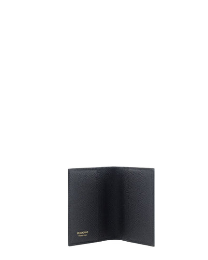 Ferragamo Black Calf Leather Bos Taurus Wallet