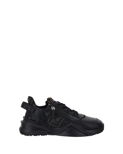 Fendi Black Calf Leather Bos Taurus Athletic Sneakers