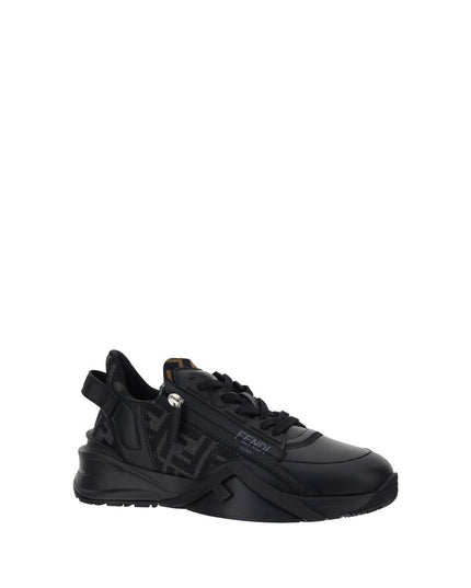 Fendi Black Calf Leather Bos Taurus Athletic Sneakers