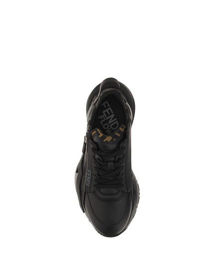 Fendi Black Calf Leather Bos Taurus Athletic Sneakers