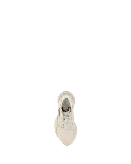 Fendi White Calf Leather Bos Taurus Athletic Sneakers