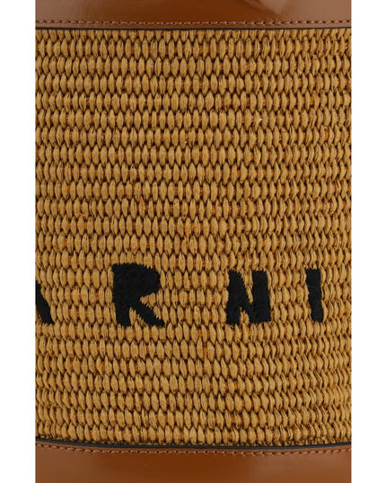 Marni Brown Cotton Backet Bag