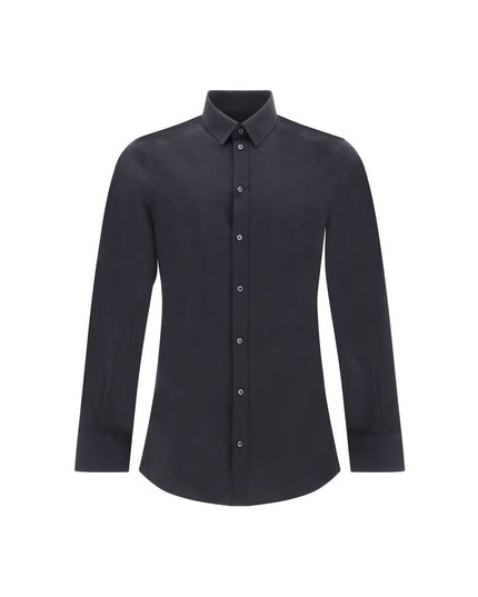 Dolce & Gabbana Black Elastane Dress Shirt