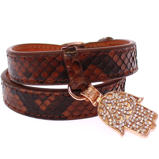 Nialaya CZ Hamsa Eye 18K Gold 925 Silver Bracelet