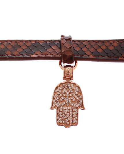 Nialaya CZ Hamsa Eye 18K Gold 925 Silver Bracelet