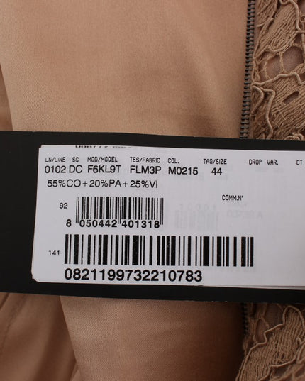 Dolce & Gabbana Pink Floral Lace Full Length Sheath Dress