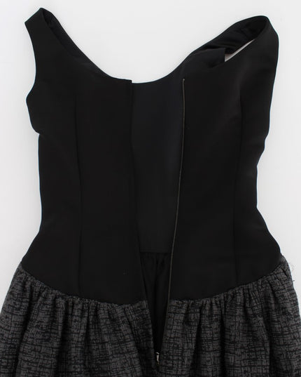 Dolce & Gabbana Black Gray Sheath Gown Full Length Dress