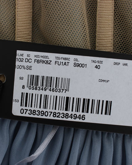 Dolce & Gabbana Blue Silk Crystal Sheath Gown Ball Dress