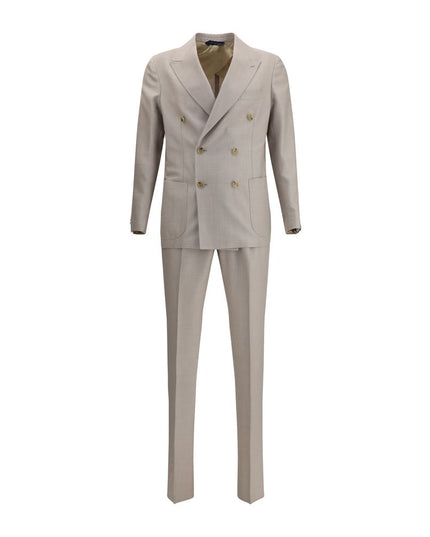 Gi Capri Beige Fleece Wool Two-Piece Suit