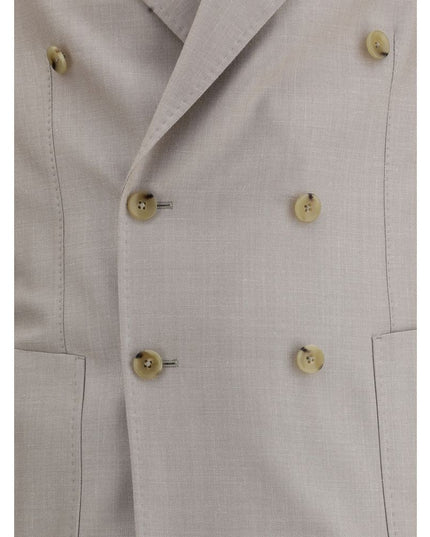 Gi Capri Beige Fleece Wool Two-Piece Suit