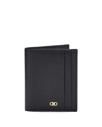 Ferragamo Black Calf Leather Bos Taurus Wallet