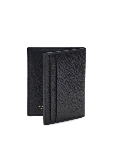 Ferragamo Black Calf Leather Bos Taurus Wallet