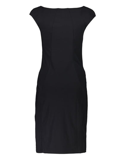 Patrizia Pepe Elegant Black Boat Neck Dress with Wide Straps