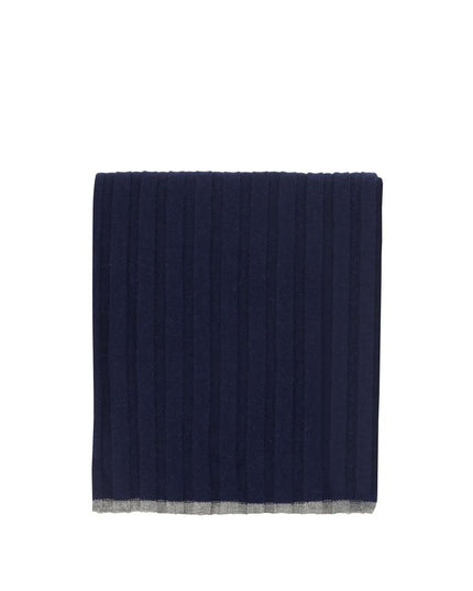 Brunello Cucinelli Blue Cashmere Scarf
