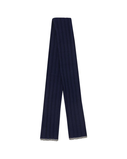 Brunello Cucinelli Blue Cashmere Scarf