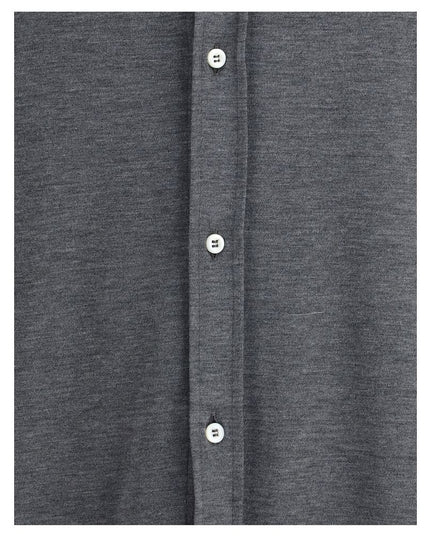 Brunello Cucinelli Gray Silk Shirt