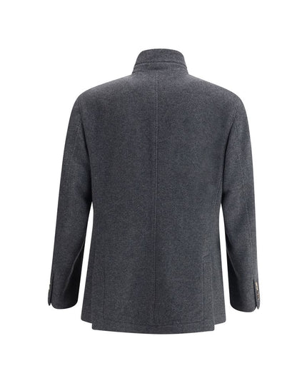 Brunello Cucinelli Gray Cashmere Coat
