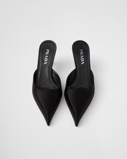 Prada Black Satin Sabot