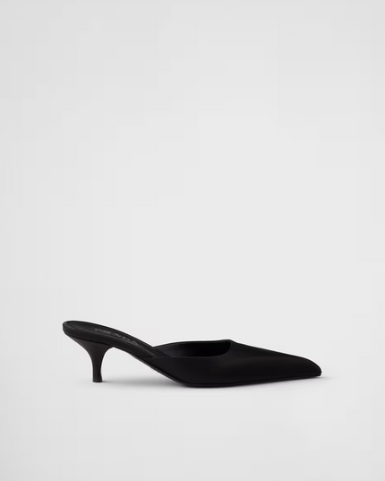 Prada Black Satin Sabot