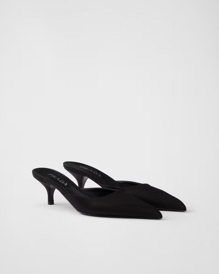 Prada Black Satin Sabot