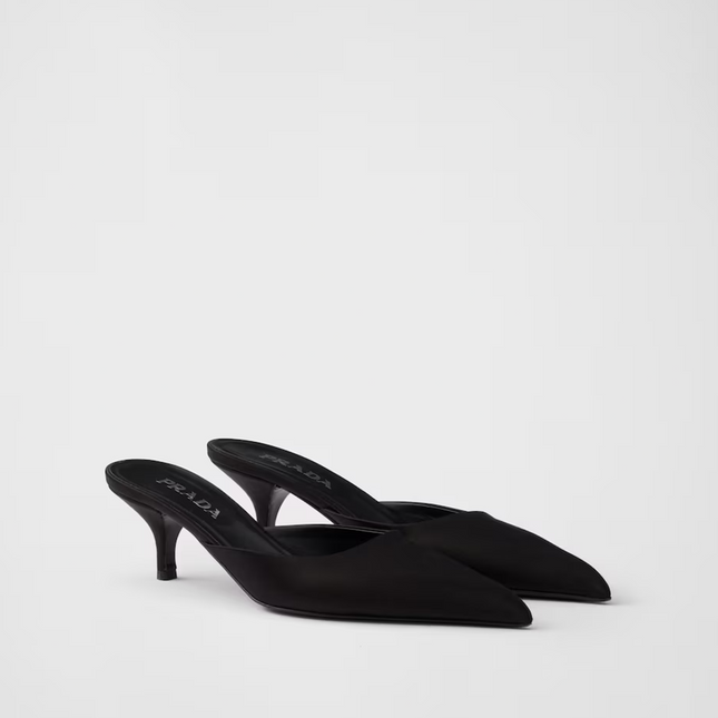 Prada Black Satin Sabot