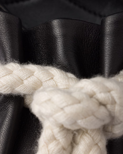 Prada Black Nappa Leather Rope Detail  Sandals