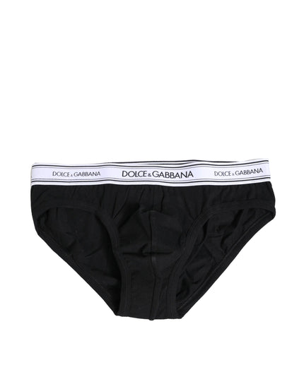 Dolce & Gabbana Black Cotton Stretch Regular Brief Underwear