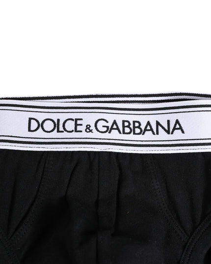 Dolce & Gabbana Black Cotton Stretch Regular Brief Underwear