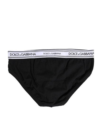Dolce & Gabbana Black Cotton Stretch Regular Brief Underwear