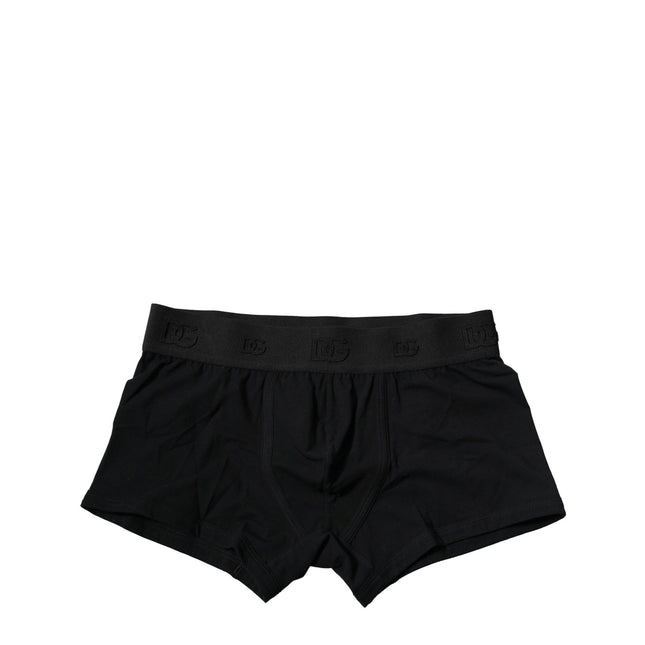 Dolce & Gabbana Black Cotton Stretch Regular Boxer Underwear