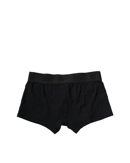 Dolce & Gabbana Black Cotton Stretch Regular Boxer Underwear