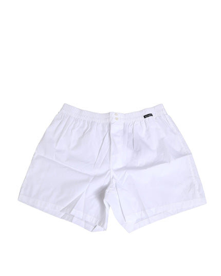 Dolce & Gabbana White Cotton Regular Boxer Shorts Underwear