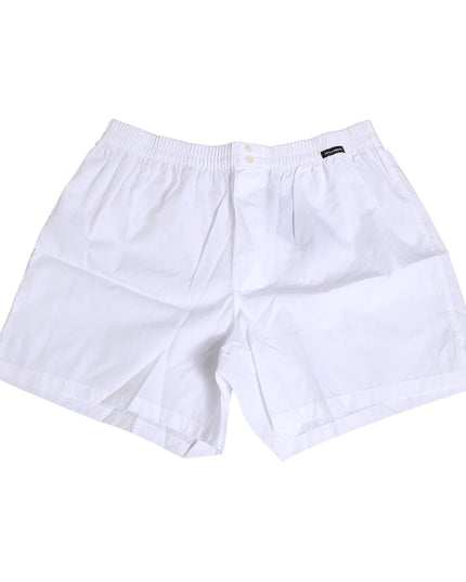 Dolce & Gabbana White Cotton Regular Boxer Shorts Underwear